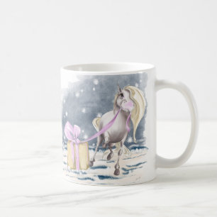 Kaffetasse Weihnachts-Pferdebild Kaffeetasse