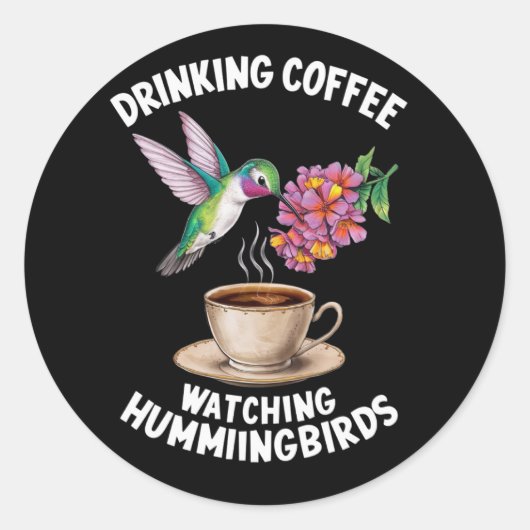 KAFFEWATCHEN MIT HUMANBIRTEN RUNDER AUFKLEBER (Vorderseite)