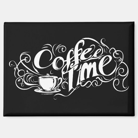 Kaffezeit Abstrakter Slogan Magnet (Vorderseite)