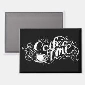Kaffezeit Abstrakter Slogan Magnet (Vorderseite/Rückseite)