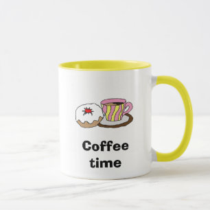 Kaffezeit - Donut und Kaffeetasse