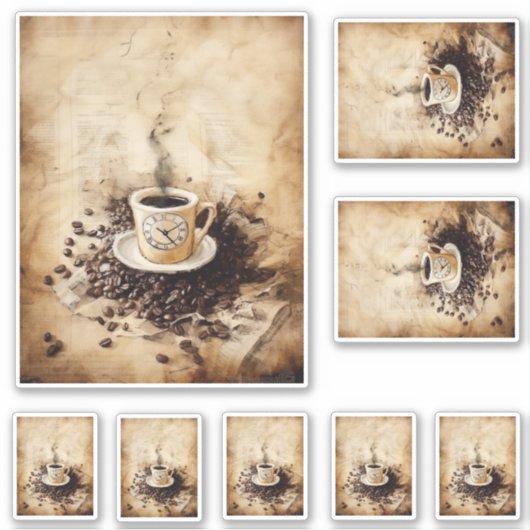 Kaffezeit für eine Tasse Aufkleber (Vorderseite)