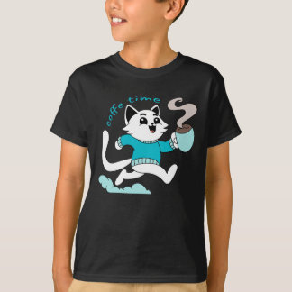 Kaffezeit-Katze T-Shirt