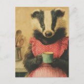 Kaffezeit mit Miss Badger Postkarte (Vorderseite)