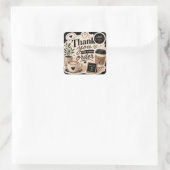Kaffezeit Quadratischer Aufkleber (Tasche)