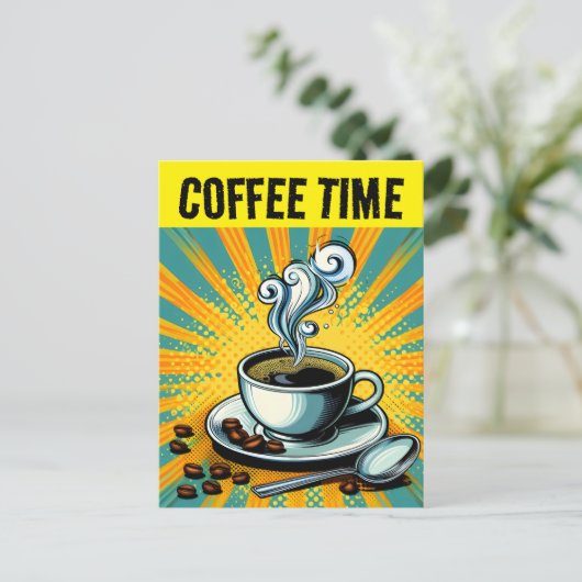 KAFFEZEIT RETRO POSTCARD POSTKARTE (Stehend Vorderseite)