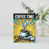 KAFFEZEIT RETRO POSTCARD POSTKARTE (Stehend Vorderseite)