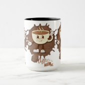 **Kaffezeit – Süße lächelnde Tasse Dampf (Zentrum)