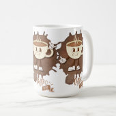 **Kaffezeit – Süße lächelnde Tasse Dampf  (VorderseiteRechts)