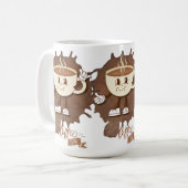 **Kaffezeit – Süße lächelnde Tasse Dampf  (Vorderseite Links)