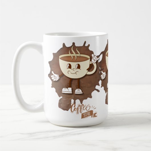 **Kaffezeit – Süße lächelnde Tasse Dampf  (Links)