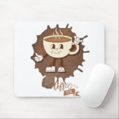 **Kaffezeit – Süße lächelnde Tasse Dampf Mousepad (Mit Mouse)