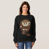 **Kaffezeit – Süße lächelnde Tasse Dampf Sweatshirt (Vorne ganz)