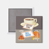 Kaffezeit-Wendemagnet Magnet (Vorderseite/Rückseite)