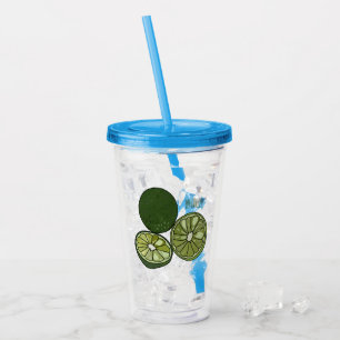 Kaffir Limon Cartoon Illustration Acryltrinkbecher