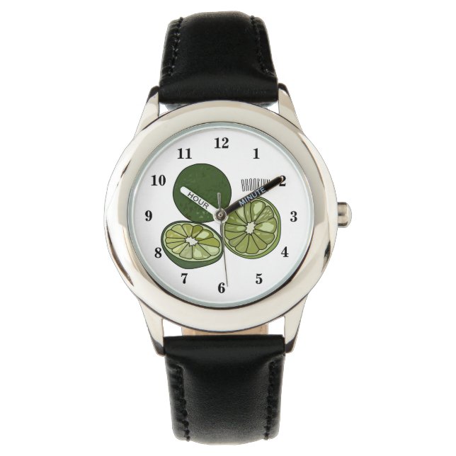 Kaffir Limon Cartoon Illustration Armbanduhr (Vorderseite)