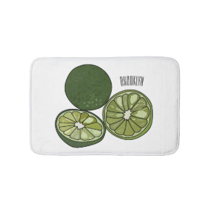 Kaffir Limon Cartoon Illustration Badematte