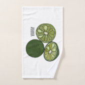 Kaffir Limon Cartoon Illustration Badhandtuch Set (Handtuch)