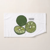 Kaffir Limon Cartoon Illustration Badhandtuch Set (Handtuch)