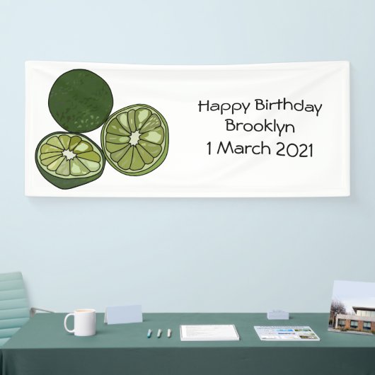 Kaffir Limon Cartoon Illustration Banner (Messe)