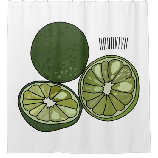 Kaffir Limon Cartoon Illustration Duschvorhang (Vorderseite)