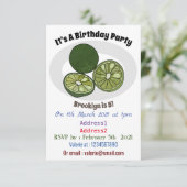 Kaffir Limon Cartoon Illustration Einladung (Stehend Vorderseite)