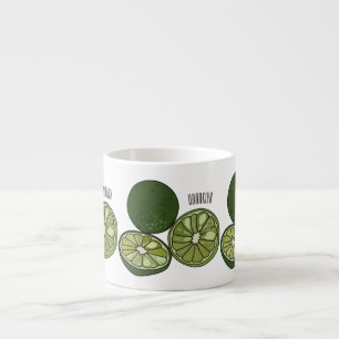 Kaffir Limon Cartoon Illustration Espressotasse