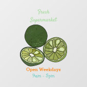 Kaffir Limon Cartoon Illustration Fensteraufkleber (Blatt)