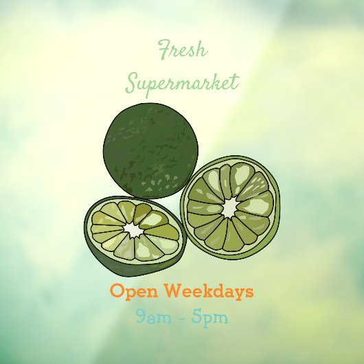 Kaffir Limon Cartoon Illustration Fensteraufkleber (Blatt 3)