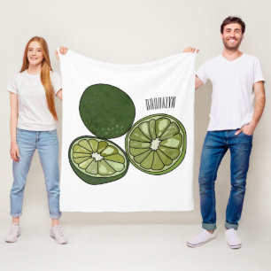 Kaffir Limon Cartoon Illustration Fleecedecke