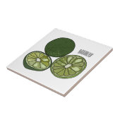 Kaffir Limon Cartoon Illustration Fliese (Seite)