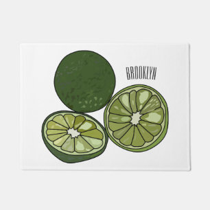 Kaffir Limon Cartoon Illustration Fußmatte