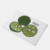 Kaffir Limon Cartoon Illustration Fußmatte (Schrägansicht)