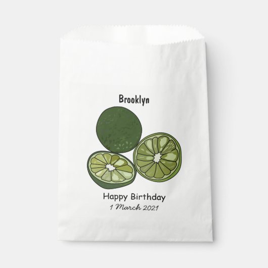Kaffir Limon Cartoon Illustration Geschenktütchen (Vorderseite)