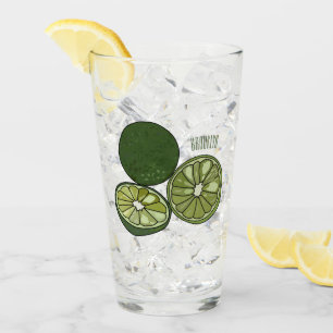 Kaffir Limon Cartoon Illustration Glas