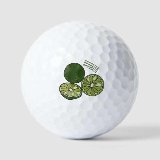 Kaffir Limon Cartoon Illustration Golfball (Vorderseite)