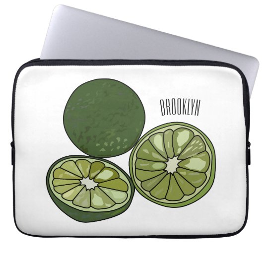 Kaffir Limon Cartoon Illustration Laptopschutzhülle (Vorderseite)