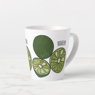Kaffir Limon Cartoon Illustration Milchtasse