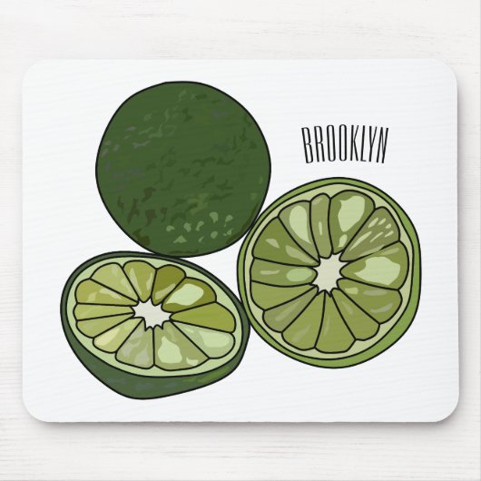 Kaffir Limon Cartoon Illustration Mousepad (Vorne)