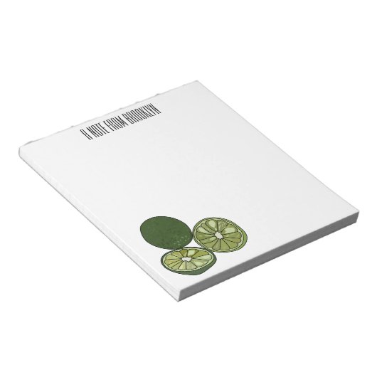 Kaffir Limon Cartoon Illustration Notizblock (angewinkelt)