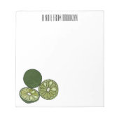 Kaffir Limon Cartoon Illustration Notizblock (Vorderseite)