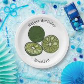 Kaffir Limon Cartoon Illustration Pappteller (Party)