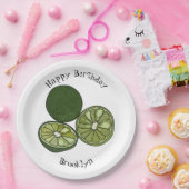 Kaffir Limon Cartoon Illustration Pappteller (Party)
