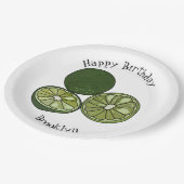 Kaffir Limon Cartoon Illustration Pappteller (Schrägansicht)