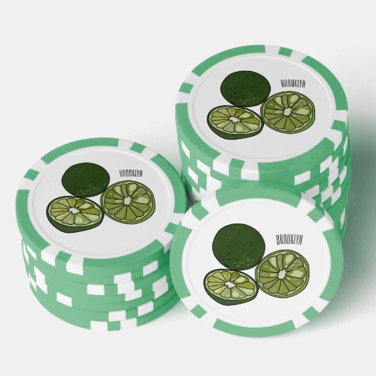 Kaffir Limon Cartoon Illustration Pokerchips (Stapel)