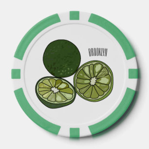 Kaffir Limon Cartoon Illustration Pokerchips