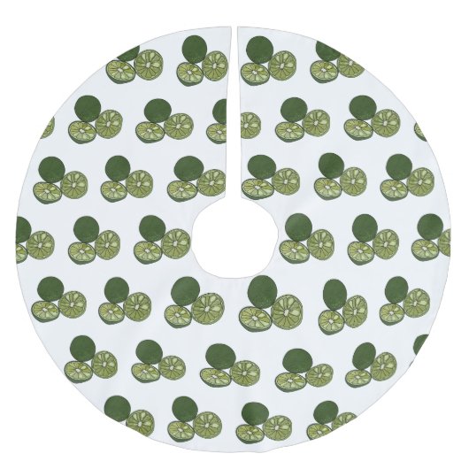 Kaffir Limon Cartoon Illustration Polyester Weihnachtsbaumdecke (Vorderseite)