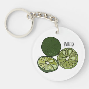 Kaffir Limon Cartoon Illustration Schlüsselanhänger