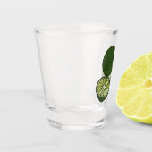 Kaffir Limon Cartoon Illustration Schnapsglas (Links)
