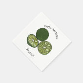 Kaffir Limon Cartoon Illustration Serviette (Ecke)